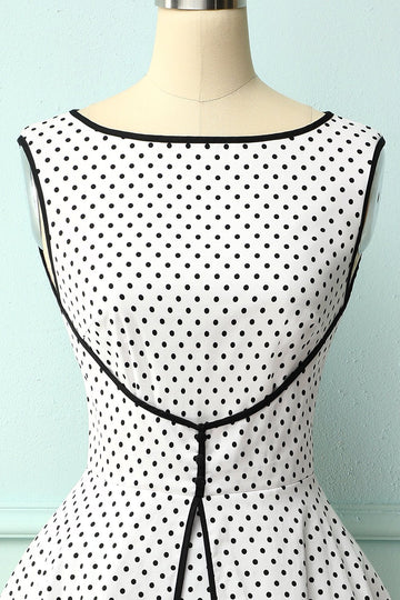 Faked Two Piece Dots Dress